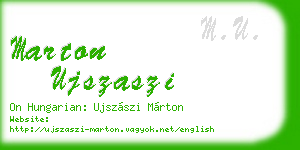 marton ujszaszi business card