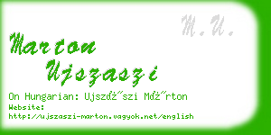 marton ujszaszi business card